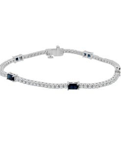 Station Tennis 1.60 Carat Blue Sapphire Bracelet