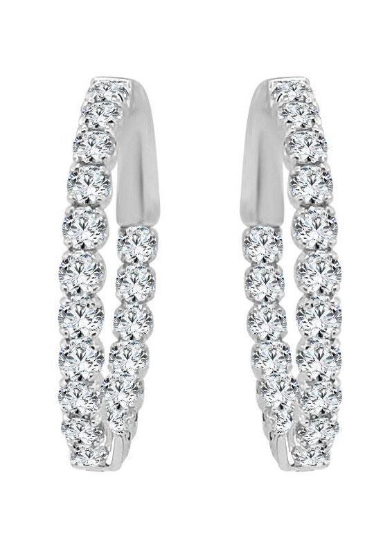 Inside Out Hoop 1.96 Carat Diamond Earrings