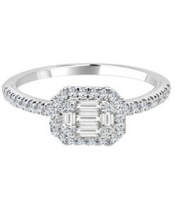 Mosaic Sideways Halo 0.37 Carat Diamond Engagement Ring