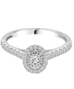Oval Illusion Set Halo 0.33 Carat Diamond Engagement Ring