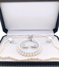 Set With Bracelet & Earrings Freshwater Pearl Necklace
