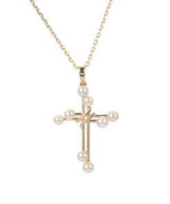 Freshwater Cable Cross Pearl 18 Inch Necklace