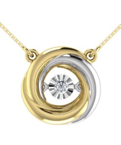 Round Intertwined 0.08 Carat Diamond Necklace