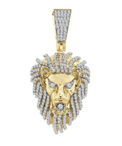 Lion Head Pendant 1.33 Carat Diamond Necklace