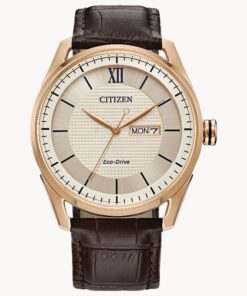 Citizen Classic Ivory Dial With Date Rose Tone Mens Watch