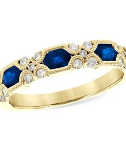 Fancy Milgrain Stackable 0.74 Carat Blue Sapphire Ring