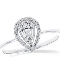 Pear Mosaic Halo 0.25 Carat Diamond Engagement Ring
