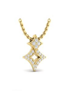 Petite Double Star 0.15 Carat Diamond Necklace