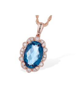 Vintage 3.60 Carat Blue Topaz 18 Inch Necklace