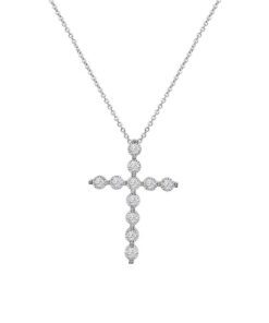 Miracle Set Cable Cross 0.33 Carat Diamond Necklace