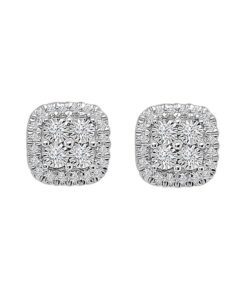 Illusion Set Cluster 0.16 Carat Diamond Earrings