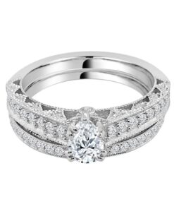 Size 8 Vintage 0.46 Carat Pear Diamond Engagement Ring