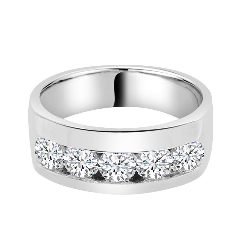 La4ve Diamonds 1/5 Carat Diamond, Channel-Set 14kt Two-Tone White & Yellow  Gold Princess-cut Diamond Men's Wedding Band Ring (H-I, I1-I2) Real Diamond
