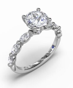 Fana Shared Prong Marquise Side Stones Engagement Mounting