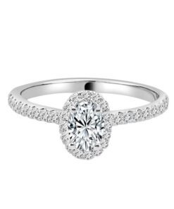 Oval Halo 0.50 Carat Diamond Engagement Ring