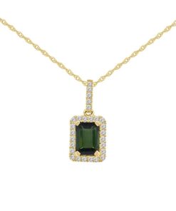 Halo Cable 0.93 Carat Tourmaline 18 Inch Necklace