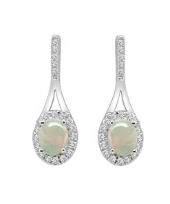 Drop 0.38 Carat Opal Earrings