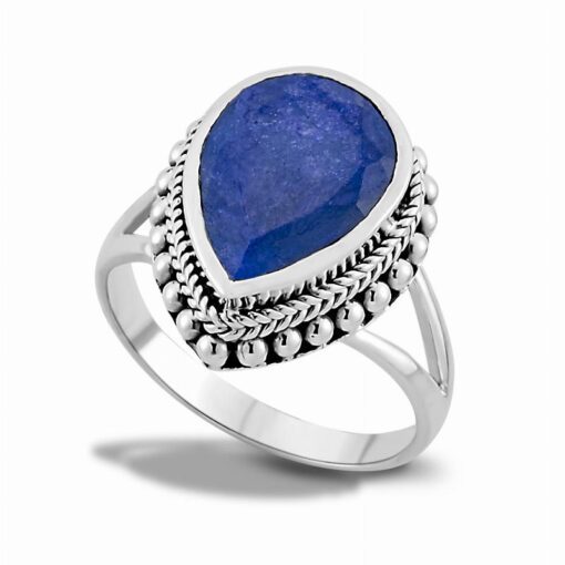 Samuel B. Teardrop Ladies Blue Sapphire Ring