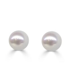 White Stud Freshwater Pearl Earrings