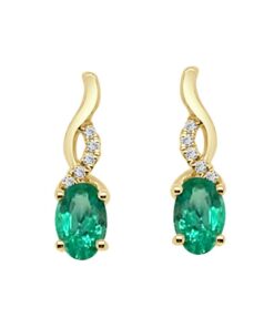 Oval Twist Drop 0.82 Carat Emerald Earrings