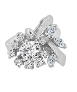 Bow Design 0.75 Carat Round Diamond Ring
