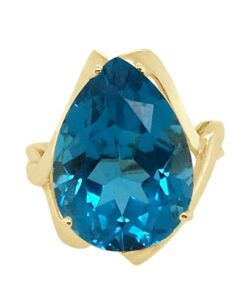 Swiss Blue Pear Shaped Ladies Blue Topaz Ring