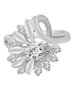 Estate Floral Spray Size 2.75 Ladies 0.40 Carat Diamond Ring