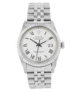 Rolex Date Just White Buckley 16030 36mm Jubilee Band Fluted Bezel