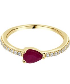 Ladies Stackable 0.50 Carat Pear Ruby Ring