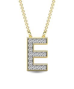 Initial E 0.05 Carat Diamond 18 Inch Necklace