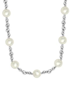 D/c Bead Station Freshwater Pearl 18 Inch Necklace