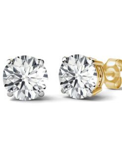 4 Prong 0.50 Carat Round Lab Diamond Solitaire Stud Earrings