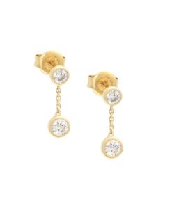 Bezel Set Drop 0.40 Carat Diamond Earrings