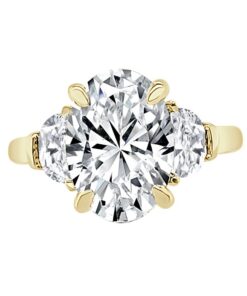 3-Stone 3.01 Carat Oval Lab Diamond Engagement Ring