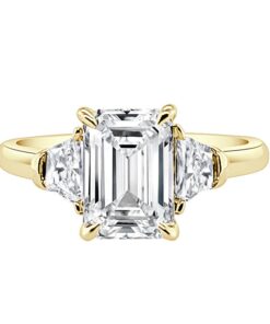 3-Stone 2.00 Carat Emerald Lab Diamond Engagement Ring