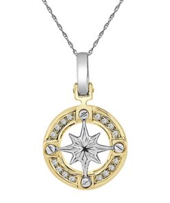 Mens North Star Pendant 0.19 Carat Diamond Necklace
