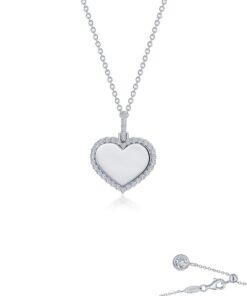 Lafonn Halo Heart 0.53 Carat Lassaire 20 Inch Necklace