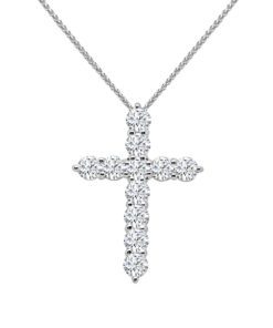Cable Cross 3.01 Carat Lab Diamond 18 Inch Necklace