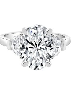 3-Stone 3.00 Carat Oval Lab Diamond Engagement Ring