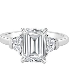 3-Stone 2.02 Carat Emerald Lab Diamond Engagement Ring