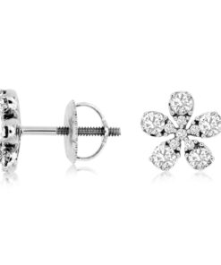 Flower 0.50 Carat Diamond Earrings