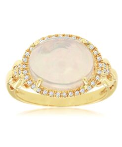 Oval Halo Link Ladies 3.00 Carat Opal Ring