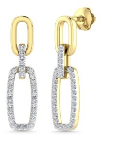 Chain Link Drop 0.25 Carat Diamond Earrings