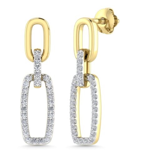 Chain Link Drop 0.25 Carat Diamond Earrings