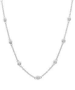 Bezel Station 0.58 Carat Diamond 20 Inch Necklace