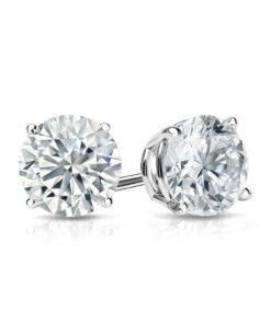 4 Prong Round 0.73 Carat Diamond Solitaire Stud Earrings