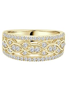 Vintage Ctr Weave Design Ladies 0.50 Carat Diamond Ring