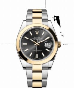 Rolex Datejust 41mm 2 Tone Stainless Steel & 18k Yellow Gold Smooth Bezel Silver Dial Oyster Stainless Steel Watch 126303