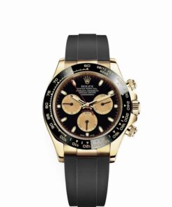 Rolex Daytona Cosmograph 40mm 2-Tone 18k Yellow Gold Oysterflex Black Dial & Bezel Paul Newman Watch 116518LN