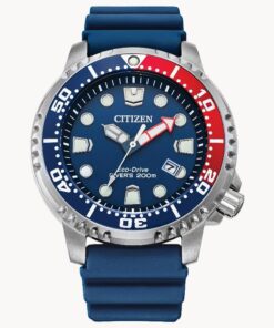 Citizen Promaster Red White Blue Date Gold Tone Dive Mens Watch